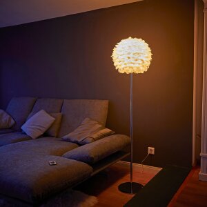 LED Feder Stehleuchte Stehlampe Nickel Matt-Optik - Stehlampe Nickel Matt 150cm ohne Leuchtmittel