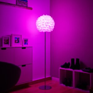 LED Feder Stehleuchte Stehlampe Nickel Matt-Optik - Stehlampe Nickel Matt 150cm ohne Leuchtmittel