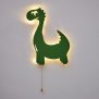 B-Ware LED Kinderzimmer Nachtlicht Wandleuchte Wandlicht für Kinder Schlummerlicht aus Holz Batteriebetrieben Dinosaurier
