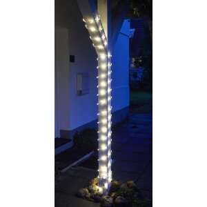 B-Ware LED Lichterschlauch Solar LED-Kette mit Solar Panel 100 LEDs Warmweiß ca. 7,5 m lang