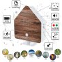 Naturgeräuschebox Vogel Gesang Vogelzwitscher Box Bewegungsmelder - Nussbaumholz / Haus