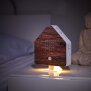 Naturgeräuschebox Vogel Gesang Vogelzwitscher Box Bewegungsmelder - Nussbaumholz / Haus
