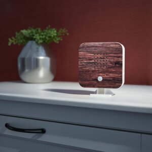 Naturgeräuschebox Vogel Gesang Vogelzwitscher Box Bewegungsmelder - Nussbaumholz / Cube