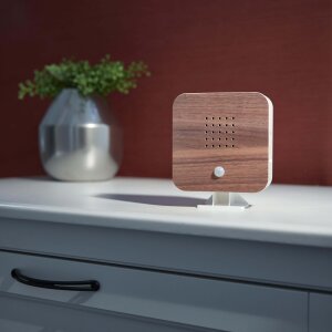 Naturgeräuschebox Vogel Gesang Vogelzwitscher Box Bewegungsmelder Vogelgeräusche - Buchenholz / Cube