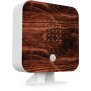 Naturgeräuschebox Vogel Gesang Vogelzwitscher Box Bewegungsmelder - Geflammtes Holz / Cube