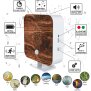 Naturgeräuschebox Vogel Gesang Vogelzwitscher Box Bewegungsmelder - Geflammtes Holz / Cube