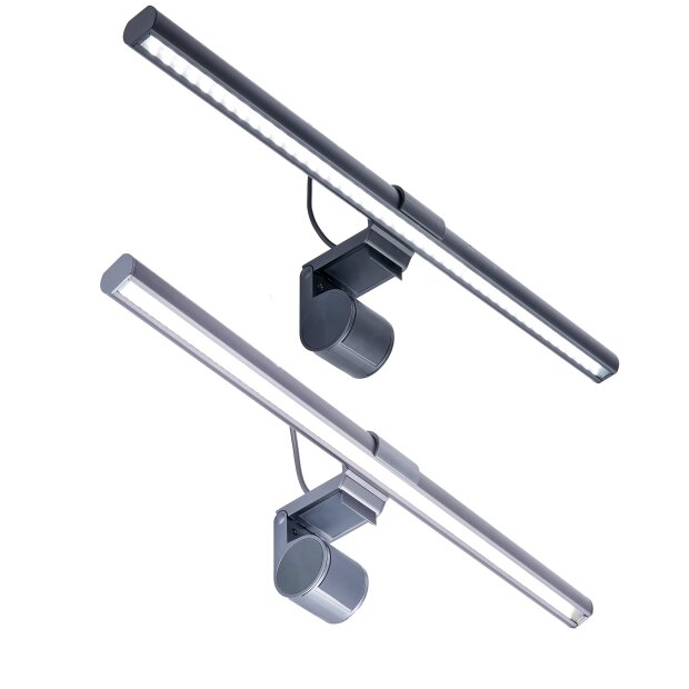 LED Monitorleuchte 44cm flexibel dimmbar ideal als Schreibtischlampe oder Wandlampe mit Schwanenhals