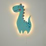 B-Ware LED Kinderzimmer Nachtlicht Wandleuchte Wandlicht für Kinder Schlummerlicht aus Holz Batteriebetrieben Dino #1