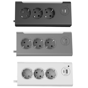 Ecksteckdosenleiste LED USB USB-C mit 3 Steckdosen...
