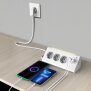 3-Fach Ecksteckdosenleiste mit Nachtlicht mit Dämmerungssensor USB und USB-C Ausgänge 140cm - Weiß