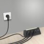 3-Fach Ecksteckdosenleiste mit Nachtlicht mit Dämmerungssensor USB und USB-C Ausgänge - Schwarz