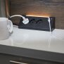 3-Fach Ecksteckdosenleiste mit Nachtlicht mit Dämmerungssensor USB und USB-C Ausgänge - Schwarz