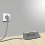 3-Fach Ecksteckdosenleiste mit Nachtlicht mit Dämmerungssensor USB und USB-C Ausgänge 140cm - Grau