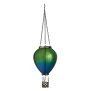 B-Ware Northpoint LED Solar Laterne Heißluftballon Windlicht Metall-Gestell Kunststoff Außenbereich Dekoration Garten Solarpanel Grün Blau