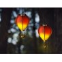 B-Ware Northpoint LED Solar Laterne Heißluftballon Windlicht Metall-Gestell Kunststoff Außenbereich Dekoration Garten Solarpanel Rot Grün