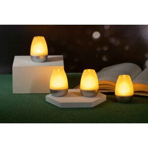 LED Akku Lounge Lichter 4er-Set mit Touchsensor Kabellos für Innen und Außen RGBW - Silber Matt