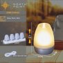 Northpoint LED Akku Lounge Lichter 4er-Set mit Touchsensor Kabellos für Innen und Außen RGBW Flackereffekt Silber Matt