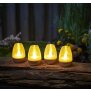 LED Akku Lounge Lichter 4er-Set mit Touchsensor Kabellos für Innen und Außen - Silber Transparent
