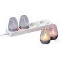 LED Akku Lounge Lichter 4er-Set mit Touchsensor Kabellos für Innen und Außen - Silber Transparent