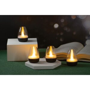 LED Akku Lounge Lichter 4er-Set mit Touchsensor Kabellos für Innen und Außen - Schwarz Transparent