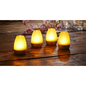 LED Akku Lounge Lichter 4er-Set mit Touchsensor Kabellos für Innen und Außen - Schwarz Transparent