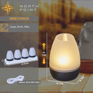 LED Akku Lounge Lichter 4er-Set mit Touchsensor Kabellos für Innen und Außen RGBW - Schwarz Matt