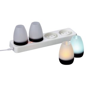 LED Akku Lounge Lichter 4er-Set mit Touchsensor Kabellos für Innen und Außen RGBW - Schwarz Matt