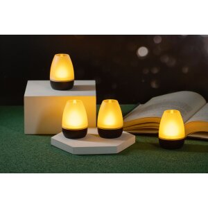 LED Akku Lounge Lichter 4er-Set mit Touchsensor Kabellos für Innen und Außen RGBW - Schwarz Matt