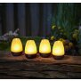 LED Akku Lounge Lichter 4er-Set mit Touchsensor Kabellos für Innen und Außen RGBW - Schwarz Matt