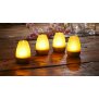 LED Akku Lounge Lichter 4er-Set mit Touchsensor Kabellos für Innen und Außen RGBW - Schwarz Matt