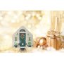 Northpoint Weihnachtsmelodie-Box Wintermelodien Weihnachtssounds Box Bewegungsmelder Licht Aufladbar mit Wandhalterung Schneehaus