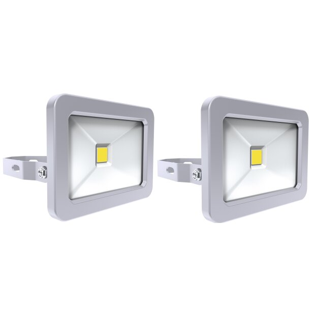 15W LED Strahler Fluter Außen 1125LM Außenstrahler, IP65 Wasserdicht 6500K Kaltweiß 2er-Set Weiß
