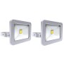 15W LED Strahler Fluter Außen 1125LM Außenstrahler, IP65 Wasserdicht 6500K Kaltweiß 2er-Set Weiß