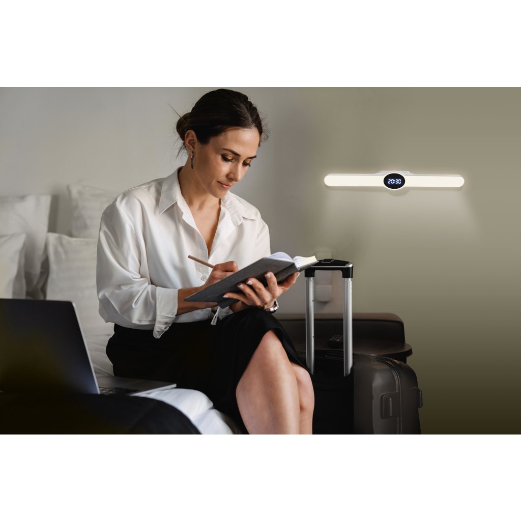 Northpoint Akku LED Licht mit Display Lightbar Uhrzeit-Anzeige Farbte