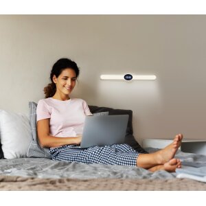 Akku LED Licht mit Display Lightbar Uhrzeit-Anzeige Farbtemperaturwechsel Timerfunktion