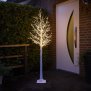 Northpoint LED Lichtbaum Weihnachtsdeko In- & Outdoor | elastische Zweige | Timerfunktion | 120cm Birkenoptik | 120 LEDs