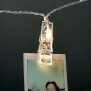 LED Fotoklammer Lichterkette mit Batterie 10 Warmweiße Leuchtklammer Batteriebetrieben 175cm lang