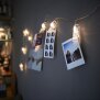 LED Fotoklammer Lichterkette mit Batterie 10 Warmweiße Leuchtklammer Batteriebetrieben 175cm lang