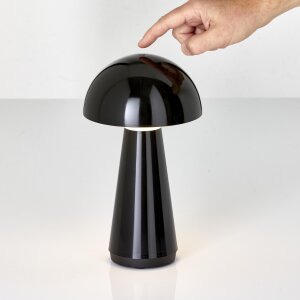 LED Design Tischleuchte Mushroom Light dimmbar 300 Lumen für Innen und Außen 28 cm hoch Schwarz