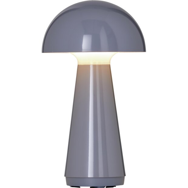 LED Design Tischleuchte Mushroom Light dimmbar 300 Lumen für Innen und Außen 28 cm hoch Grau