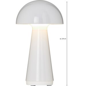 LED Design Tischleuchte Mushroom Light dimmbar 300 Lumen für Innen und Außen 28 cm hoch Weiß
