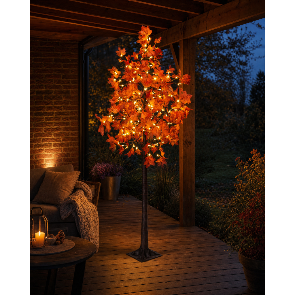 LED Herbst Baum Herbstdeko Lichtbaum in Ahorn-Optik In- & Outdoor