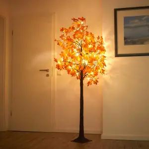 LED Herbst Baum Herbstdeko Lichtbaum in Ahorn-Optik In- & Outdoor | 120 warmweiße LEDs | 180cm hoch