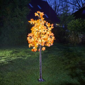 LED Herbst Baum Herbstdeko Lichtbaum in Ahorn-Optik In- & Outdoor | 120 warmweiße LEDs | 180cm hoch