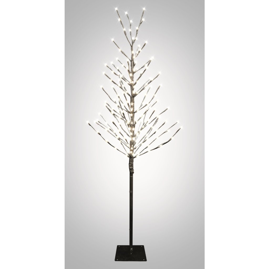 B-Ware Northpoint LED Lichtbaum Schwarz Weihnachtsdeko In- & Outdoor | 200  warmweiße LEDs | 120cm hoch | elastische Zweige | Timerfunktion | IP44