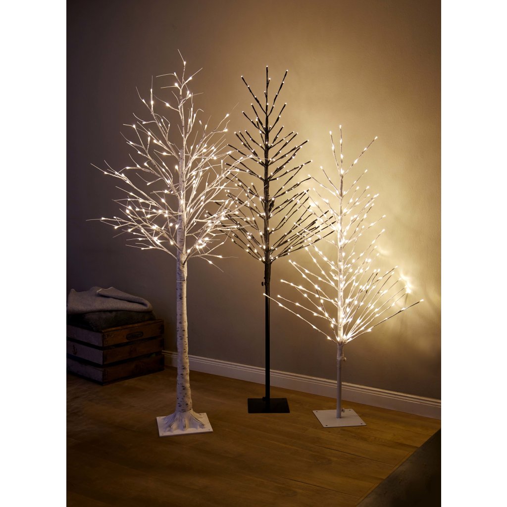 B-Ware Northpoint LED Lichtbaum Schwarz Weihnachtsdeko In- & Outdoor | 200  warmweiße LEDs | 120cm hoch | elastische Zweige | Timerfunktion | IP44