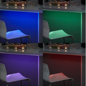 B-Ware Aufladbarer LED Streifen Farbwechsel Bewegungsmelder Innenbereich Schrankleuchte 1100mAh RGB