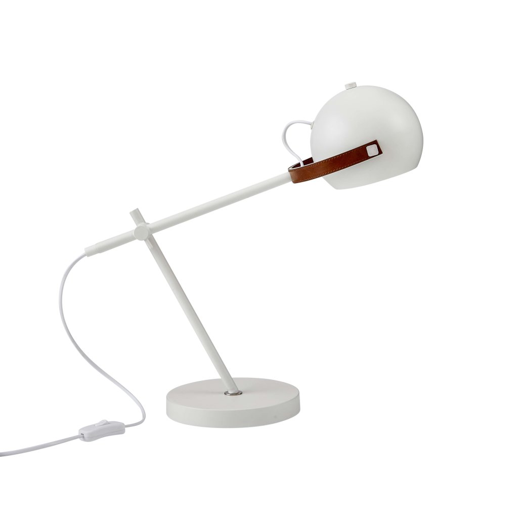 B-Ware Northpoint Lederoptik Tischl in Weiß LED mit Scandi Tischlampe