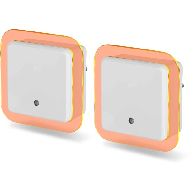 LED Nachtlicht Bernsteinweißes Licht (1500-1800K) 2er-Set Eckig mit - Eckig mit 2 USB Anschlüsse