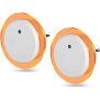 LED Nachtlicht Bernsteinweißes Licht (1500-1800K) 2er-Set Rund mit - Rund mit 2 USB Anschlüssen